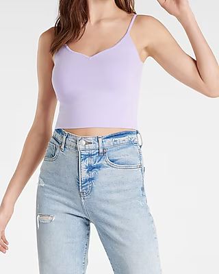 Body Contour Sweetheart Cropped Sweater Cami | Express