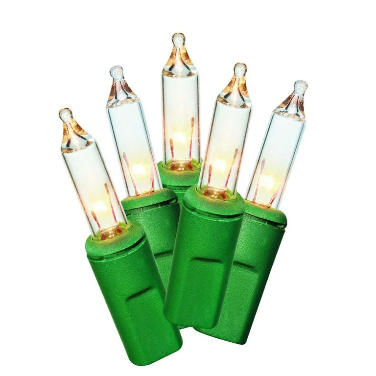 100-Count Clear Incandescent Mini Christmas Lights, with Green Wire, 21', Holiday Time - Walmart.... | Walmart (US)