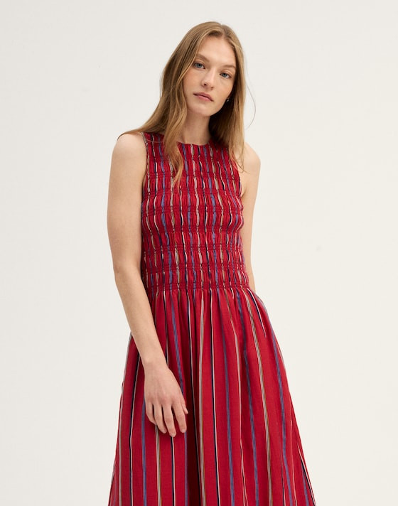 Smocked Racerback Midi Dress | Madewell