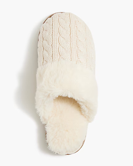Cable-knit scuff slippers | J.Crew Factory