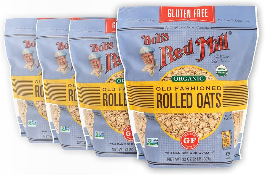 Bob's Red Mill Organic Gluten Free Old Fashioned Rolled Oats, 32oz (4 Pack) | Amazon (US)