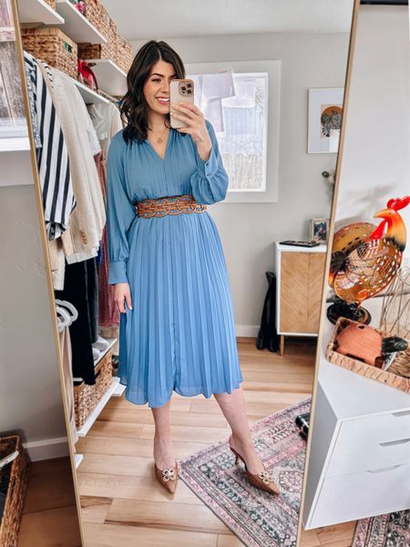 Work outfits
Pleated dress-medium
Belt- medium (it runs big so size down if in between)
Mules-tts and comfy all day 

#LTKunder50 #LTKworkwear #LTKcurves