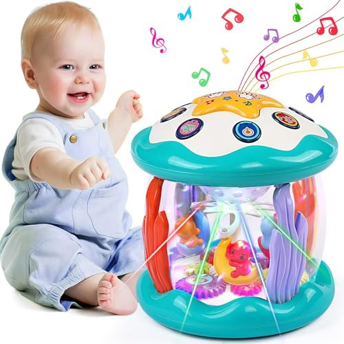 Baby Toys 6 to 12 Months Animal Rotating Light Up Toys for 1 Year Old Boy Musical Toys for Toddlers 1-3 Tummy Time Toys for 3 6 8 9 10 12 18 Months Infant Birthday Xmas Gift for 1 Year Old Boys Girls | Amazon (US)