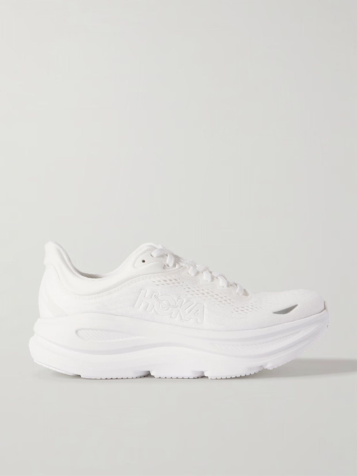 Hoka - Bondi 9 Rubber-trimmed Mesh Sneakers - White | NET-A-PORTER (US)