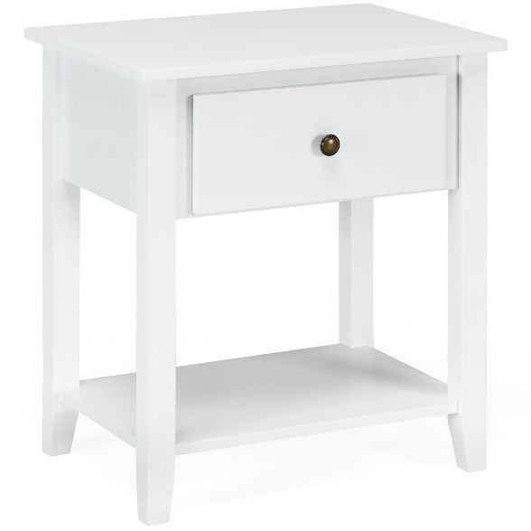 Costway Nightstand Beside Table Chest Sofa Table End Table Accent Table White | Target