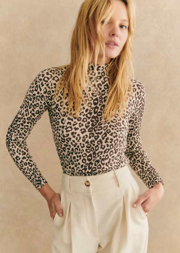 Felix Jumper - Leopard - Organic Cotton - Sézane | Sezane Paris