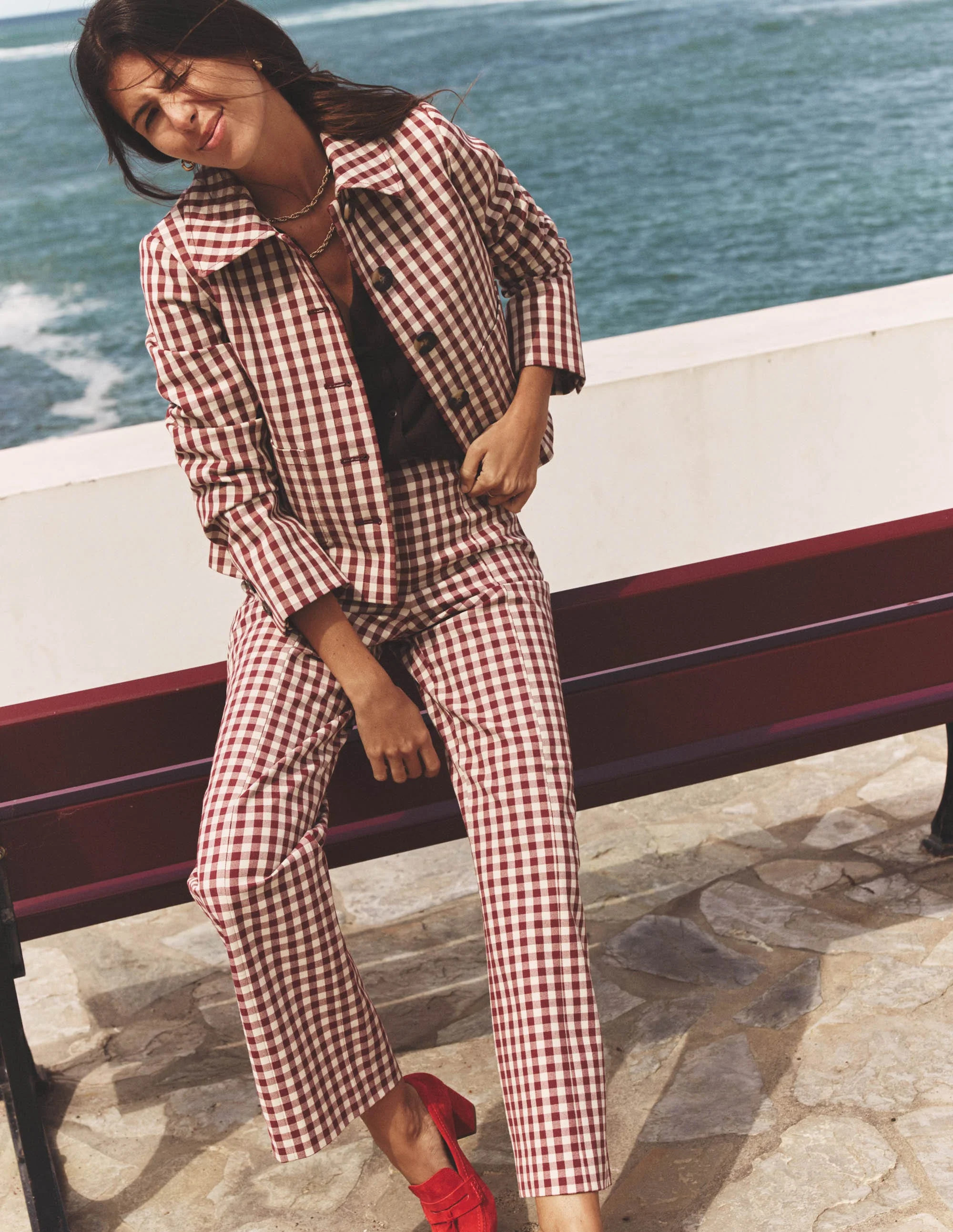 Smart 7/8 Trousers-Port Gingham | Boden UK