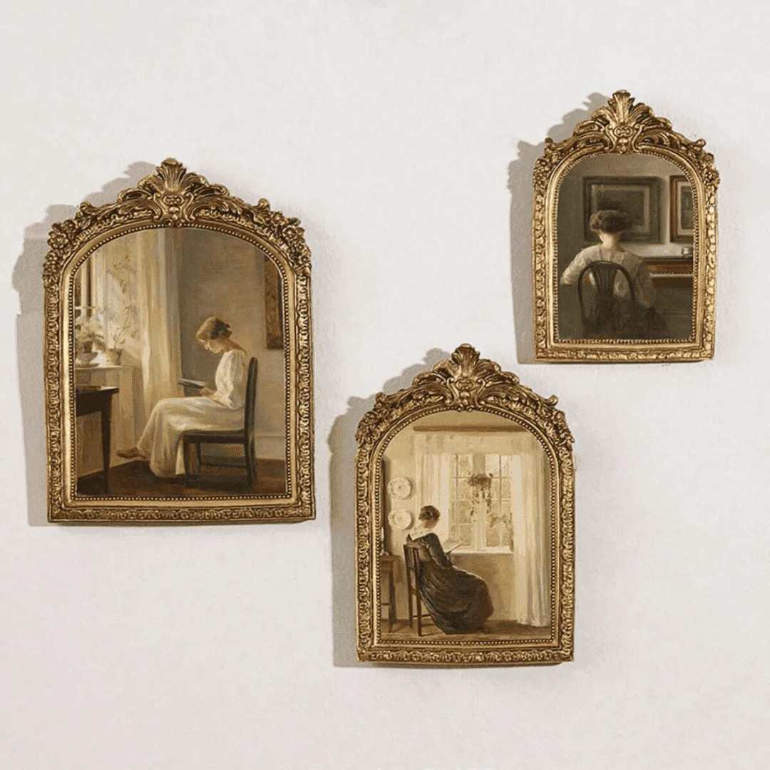 Vintage Framed Wall Art for Bedroom Dining Room Decor, Classical Canvas Prints with Arched Pictur... | Walmart (US)