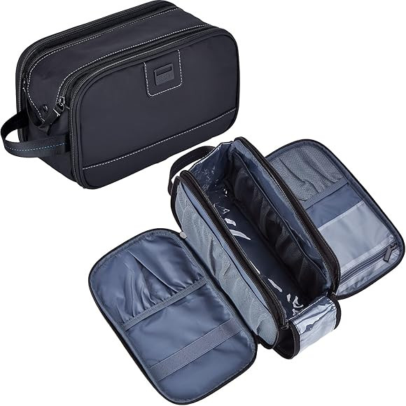 ZEEMO Toiletry Bag for Men, Extra Large Water-resistant Dopp Kit with Double Side Full Open Design,  | Amazon (US)