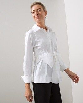 Black Label Poplin Tie Front Shirt | Chico's