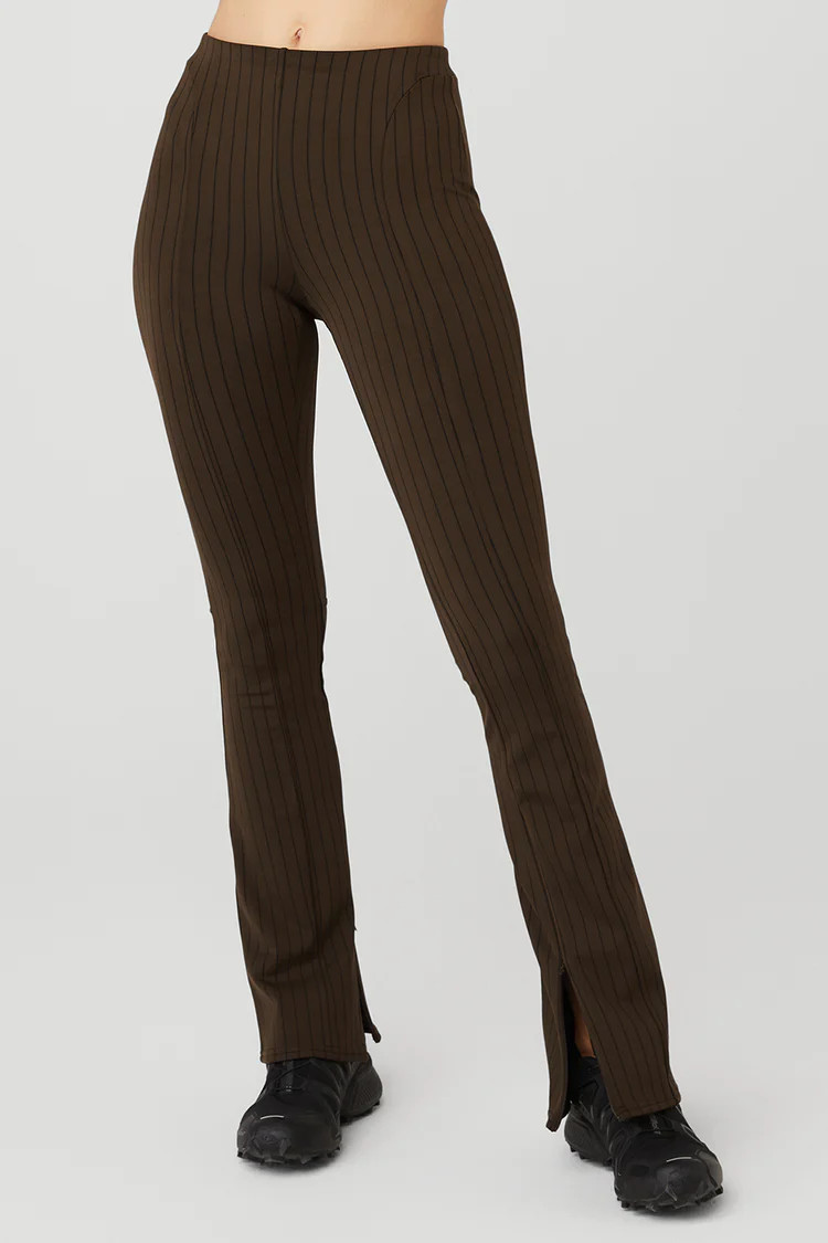 High-Waist Pinstripe Zip It Flare Legging | Alo Yoga (US)