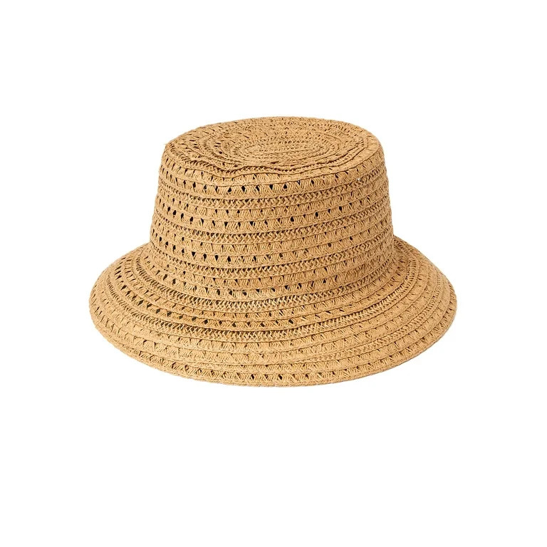 Time and Tru Adult Women's Straw Bucket Hat | Walmart (US)