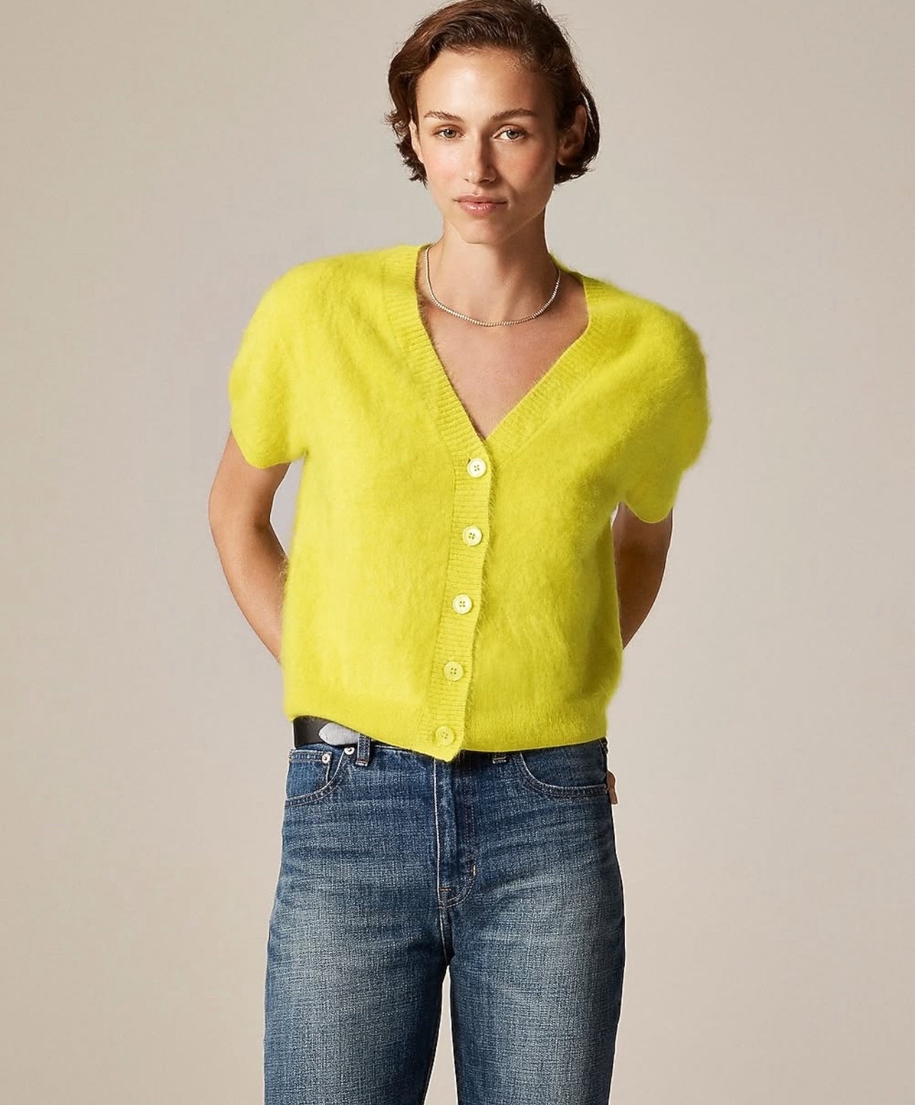 Brushed cashmere short-sleeve cardigan
Now $88.50-$124.50
From $178.00
CASHMERE END OF SEASON SALE. PRICE AS MARKED.


#LTKFindsUnder100 #LTKSaleAlert