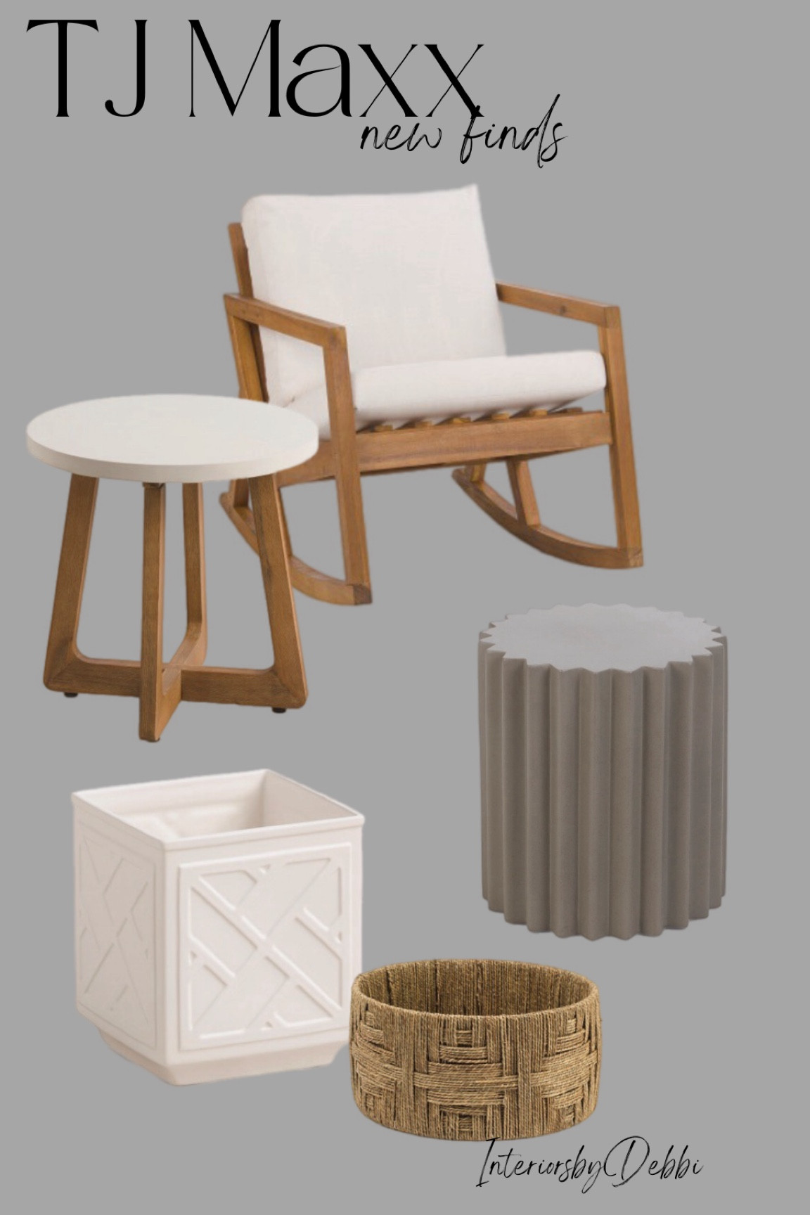 Outdoor Finds
Outdoor rocker, outdoor side table, planters, transitional home, modern decor, amazon find, amazon home, target home decor, mcgee and co, studio mcgee, amazon must have, pottery barn, Walmart finds, affordable decor, home styling, budget friendly, accessories, neutral decor, home finds, new arrival, coming soon, sale alert, high end look for less, Amazon favorites, Target finds, cozy, modern, earthy, transitional, luxe, romantic, home decor, budget friendly decor, Amazon decor #tjmaxx

#LTKSeasonal #LTKHome