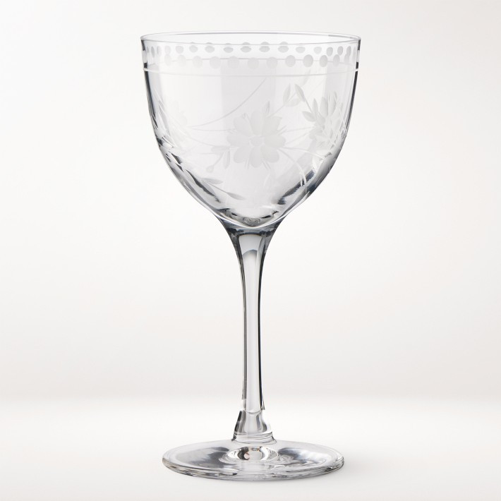 Vintage Etched Nick & Nora Glasses, Set of 4 | Williams-Sonoma