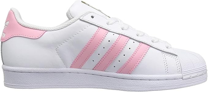 adidas Originals Boys' Superstars Running Shoe, White/Light Pink/Gold, 6 Medium US Little Kid | Amazon (US)