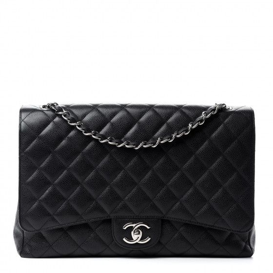 CHANEL Caviar Quilted Maxi Double Flap Black | Fashionphile