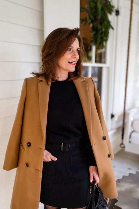 Sezane winter essentials great for petites.  Louise jumper wearing XXS.  Gillie Skirt size 2.  Johnson coat size 2.
#ltkpetite #petite

#LTKstyletip #LTKworkwear #LTKover40