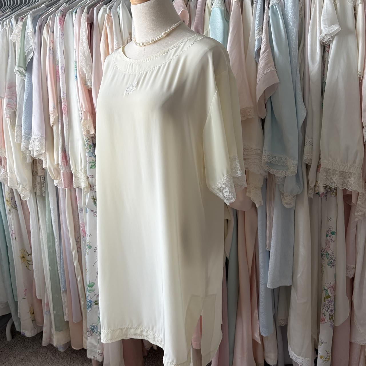 vintage christian dior ivory sleep shirt nightgown... | Depop | Depop US