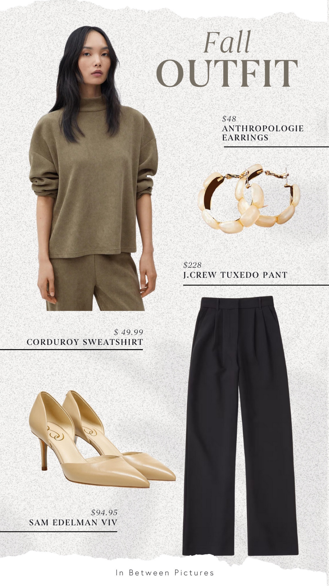 Fashion, Women's clothing, Outfit inspiration, Style, Wardrobe, Winter fashion, Fall outfit, autumn style, Fall fashion, Fall trends, Travel Essential for Fall, Fall outfit, elegant ensemble, classic tones, timeless fashion, Scalloped Stone Hoop Earrings, intricate design, natural stone elements, statement accessory, subtle shimmer, Sam Edelman® Viv pumps, chic footwear, nude patent, pointed toe, stiletto heel, feminine silhouette, sophisticated touch, Wedge Crew Sweater, cozy knit, off-white hue, everyday staple, round neckline, warm layering piece, A&F Sloane Tailored Pant, versatile bottoms, neutral beige, flattering fit, professional style, tailored finish, sophisticated trouser.


#LTKSeasonal #LTKstyletip #LTKbeauty
