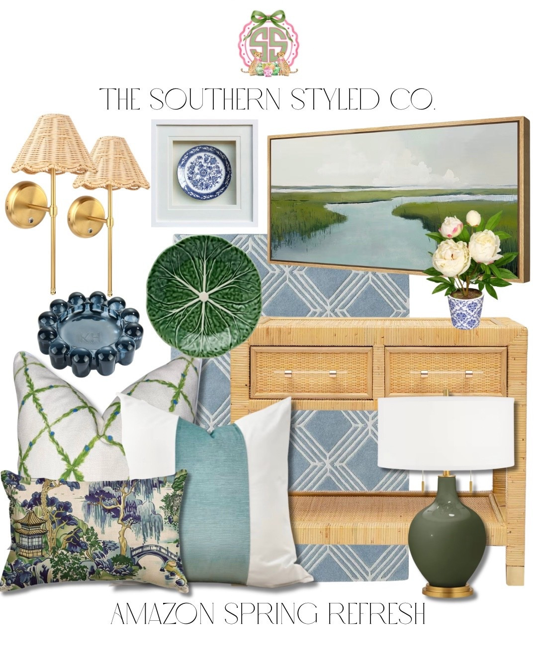 Here’s a caption that leans into that blue/green southern coastal elegance:

Classic blue & green will always be in style 💙🌿✨
This combo feels fresh for spring but still timeless—think woven textures, chinoiserie details, and soft patterns layered in the prettiest way.

I love how these pieces give that “collected over time” look while still being super affordable. It’s elevated, but easy.

Everything linked to bring this look home 🤍

#LTKHome #SouthernStyle #BlueAndGreen #CoastalSouthern #GrandmillennialStyle #AmazonFinds #SpringRefresh #CollectedHome #LTKFinds

#LTKOver40 #LTKHome #LTKSeasonal