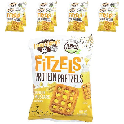 Lenny & Larry's, Fitzels™, Protein Pretzels, Boujie Mustard , 8 Packs, 3 oz (85 g) Each | iHerb