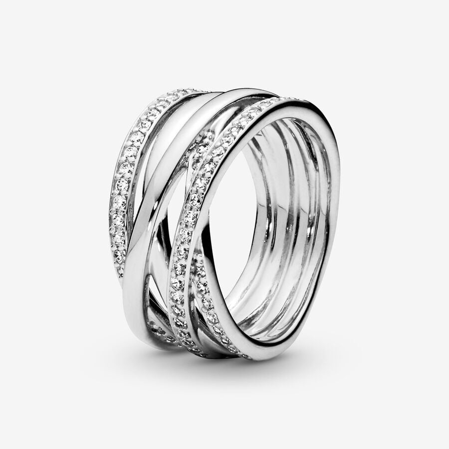 Sparkling & Polished Lines Ring | Pandora (UK)