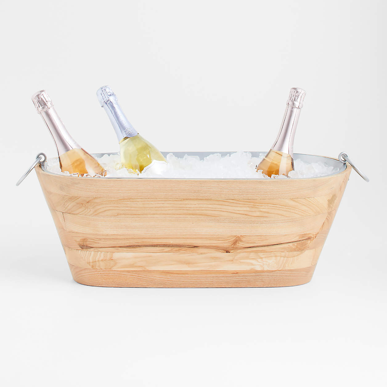 Carson Ash Wood Beverage Tub + Reviews | Crate & Barrel | Crate & Barrel