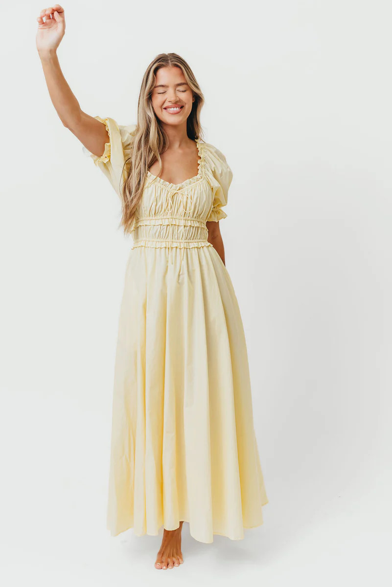 Sydnee Cotton Maxi Dress in Butter Yellow - Bump Friendly *5/15 PRE-OR | Worth Collective