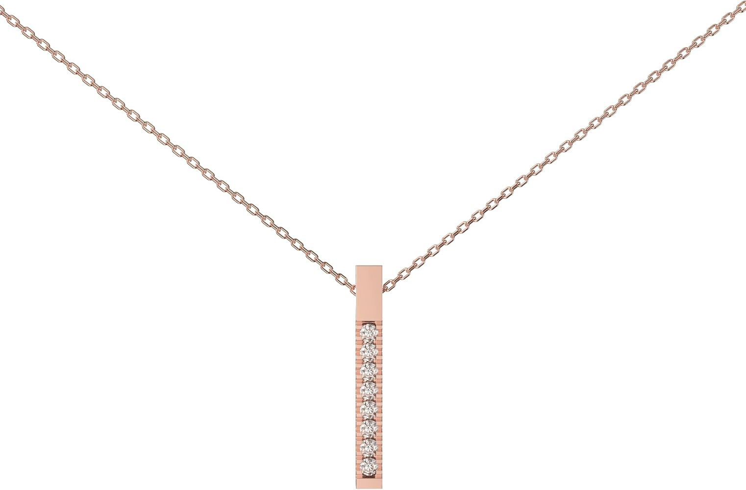 iSchyRose Gold Bar Necklace for Women, Sparkling Zircon Inlaid Minimalist Pendant Jewelry, Dainty... | Amazon (US)
