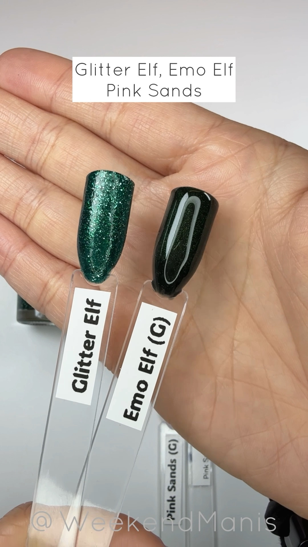 How do Glitter Elf, Emo Elf, Pink Sands (gel) and Pink Sands (polish) from @oliveandjune compare?

The Limited Edition GWP Gel Duo of Emo Elf + Pink Sands is free on orders $40+, through this weekend (or while supplies last). They are not available for purchase separately.

🩷Pink Sands: a beloved pastel pink, finally in gel
💚Emo Elf: an emerald shimmer that’s holiday magic in a bottle

(Glitter Elf was part of a past O&J holiday calendar)

Are you picking up this GWP Gel Duo? 👀 

#WeekendManis #gelnails #oliveandjune 

#LTKBeauty #LTKHoliday #LTKCyberWeek