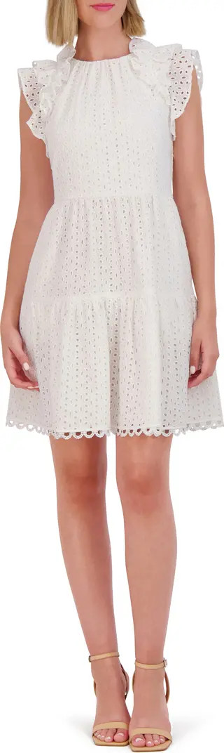 Vince Camuto Ruffle Detail Cotton Eyelet Dress | Nordstromrack | Nordstrom Rack