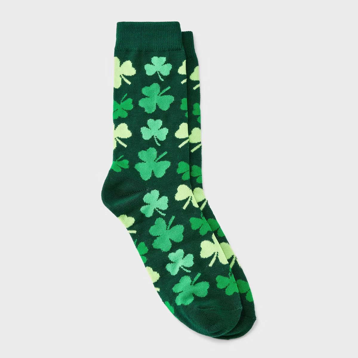 Women's Allover Shamrock St. Patrick's Day Crew Socks - Green 4-10 | Target