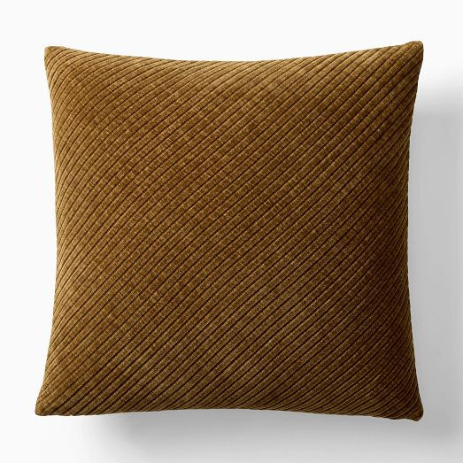 Corded Bias Velvet Pillow Cover | West Elm (US)