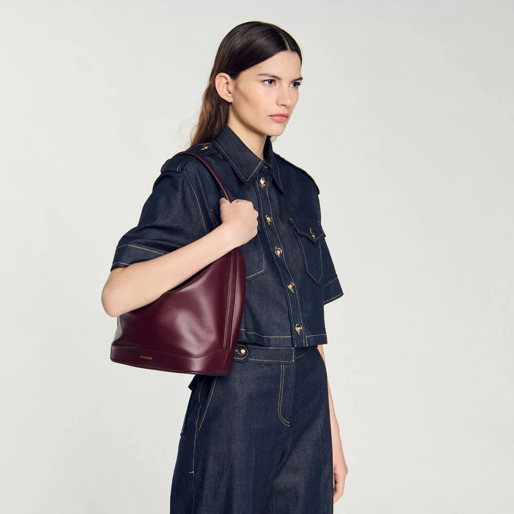 Leather bucket bag TANGOSO | Sandro US | Sandro-Paris US