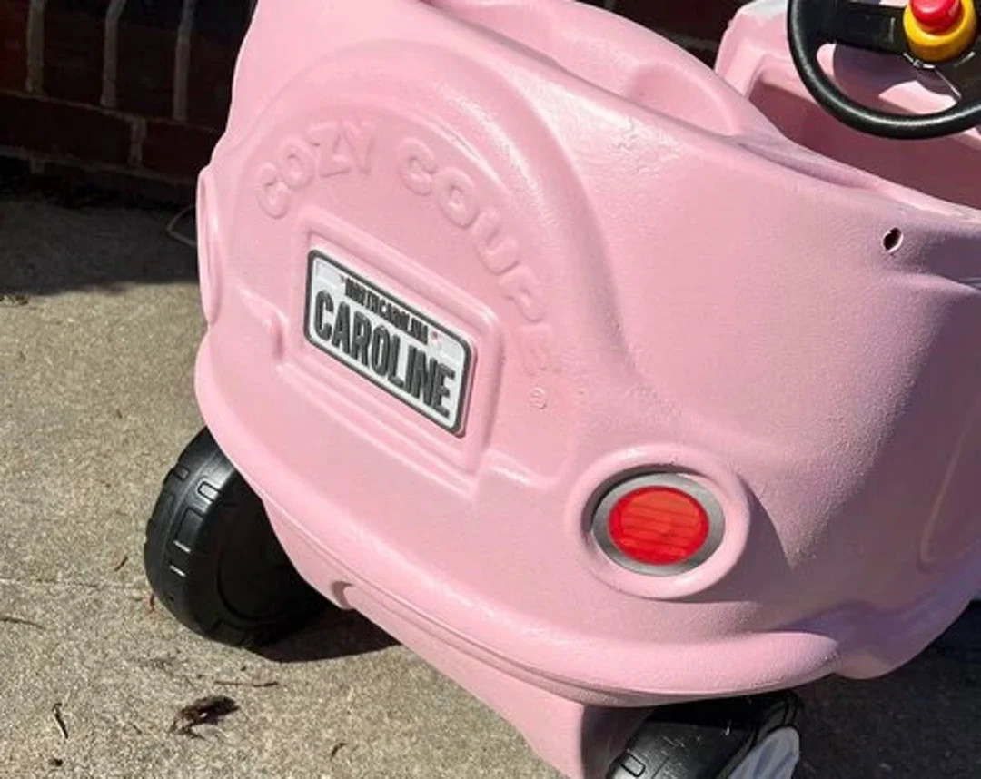 CUSTOM LICENSE PLATE Coupe sized 3.5" x 2" Tags Personalized Car Name Bike Wagon Kid Wheels Handm... | Etsy (US)