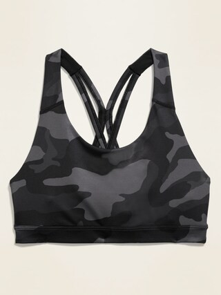 Medium Support PowerPress Strappy Sports Bra for Women | Old Navy (US)