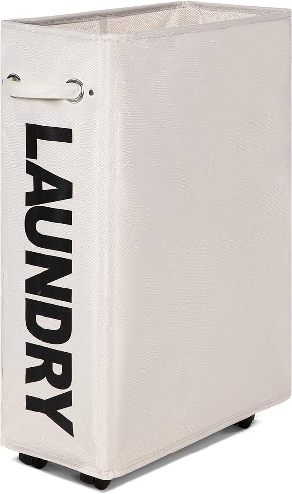 Caroeas 26-inches Rolling Slim Laundry Basket with wheels, Collapsible Laundry hamper on Wheels T... | Amazon (US)