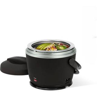 0.625 Qt. Metal Portable Slow Cooker Electric Lunch Box Food Warmer in Black | The Home Depot