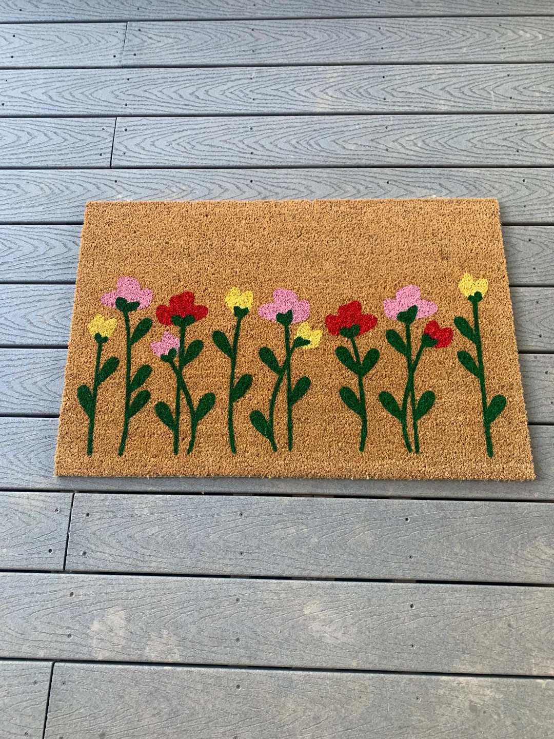 Wildflower Doormat | Cute Floral Front Doormat | Coir Doormat | Cute Spring Porch Decor | Housewa... | Etsy (US)