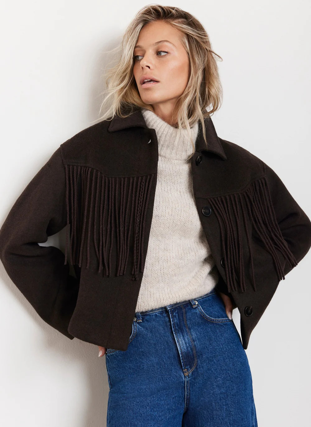 Brown Tassel Jacket | Mint Velvet