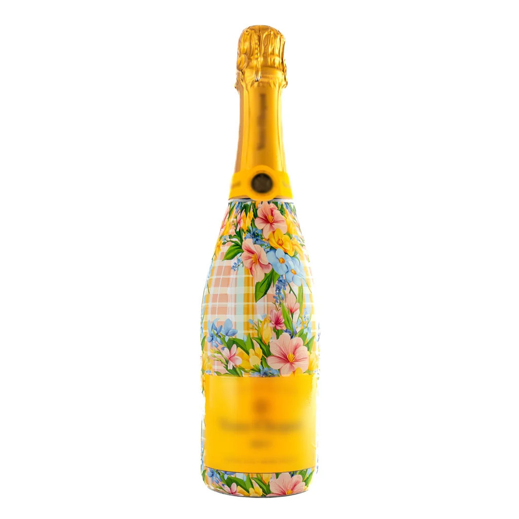 Preppy Springtime Serenity Champagne Bottle Wrap | Beau Bottles | Beau Bottles