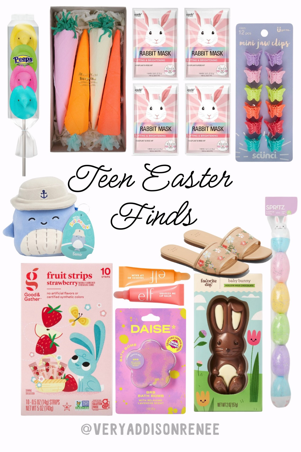 Teen girl Easter basket finds found and made by a teen for other teens! These can also be perfect for tween girls too!

Follow for more!🐣🐇






Squishmallow, clips, elf, Easter, Easter basket, gift guide, teen girls, teen girl gift, Easter gifts, Easter gift, Easter gifts for teens, teen girl gift guide, target gifts, Easter crafts, holiday gifts, Easter basket ideas, gift basket, target finds, target Easter finds, teen girl gift, tween gift, teen girl gift guide, tween gifts, tween gift guides, bath bomb, mask, Amazon, stuffed animals, daise, chocolate bunny, peeps, eggs

#LTKU #LTKFindsUnder100 #LTKFindsUnder50