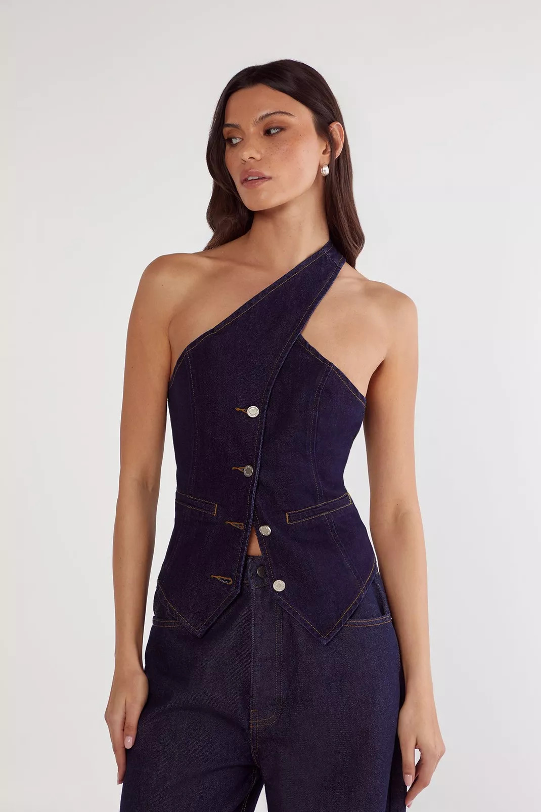 Denim Asymmetric Top | Nasty Gal US
