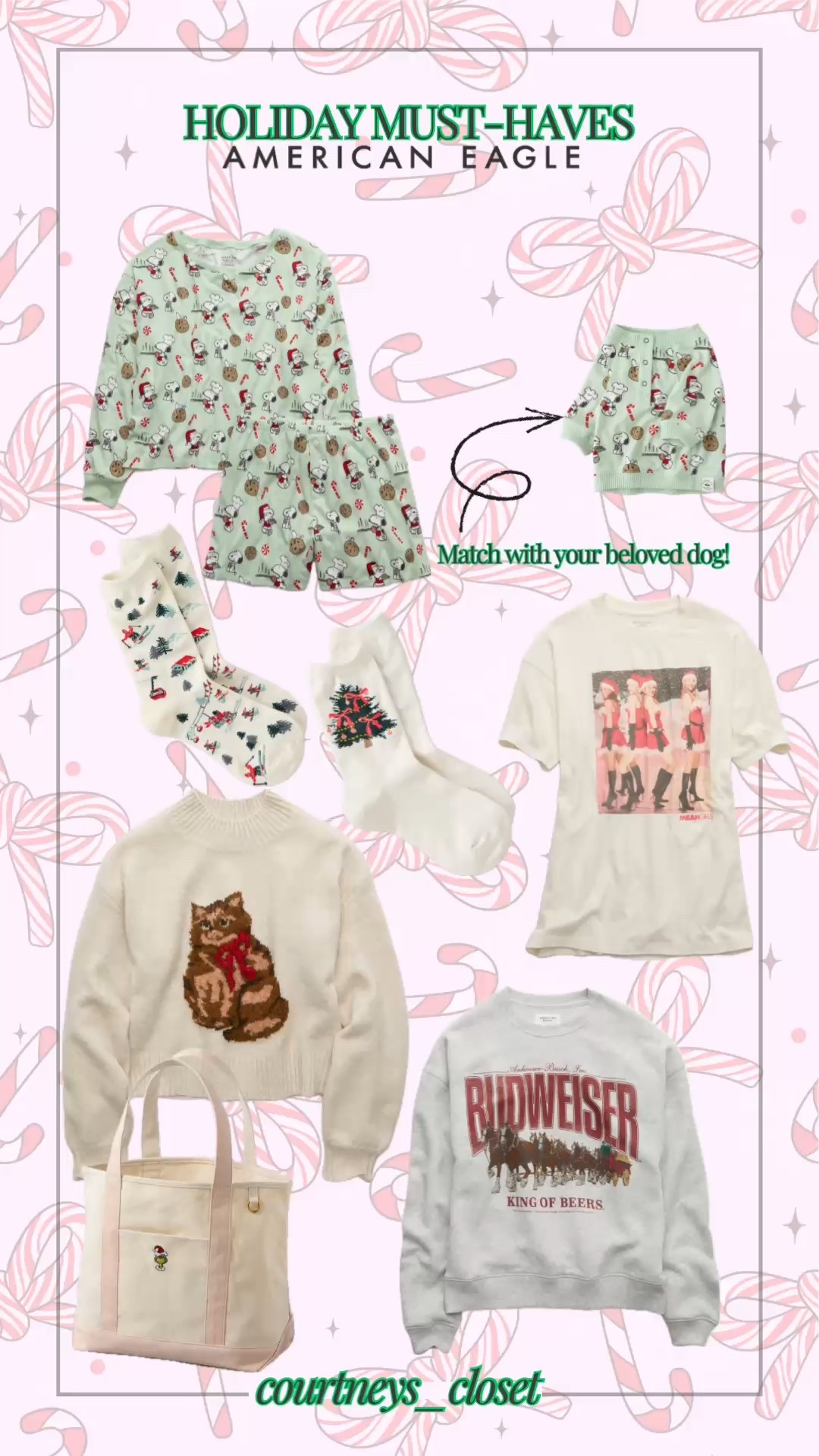 Must have holiday items from American Eagle! 
The matching human / dog snoopy pjs are EVERYTHINGGGGG. 

The Mean Girls shirt is so iconic. 

I loooove the Budweiser Clydesdales 


#LTKGiftGuide #LTKHoliday #LTKSeasonal

#LTKGiftGuide #LTKHoliday #LTKSeasonal