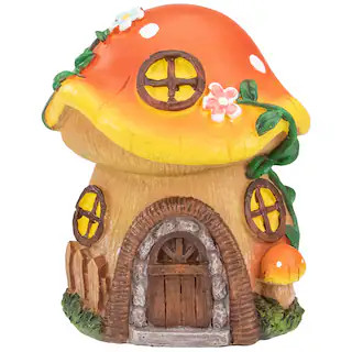 6.25" Orange Mushroom House Outdoor Garden Statue | Michaels | Michaels Stores