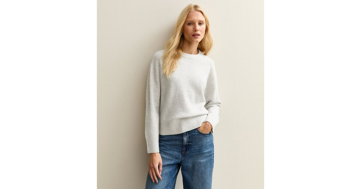 Light Grey Crew Neck Jumper | New Look | New Look (UK)