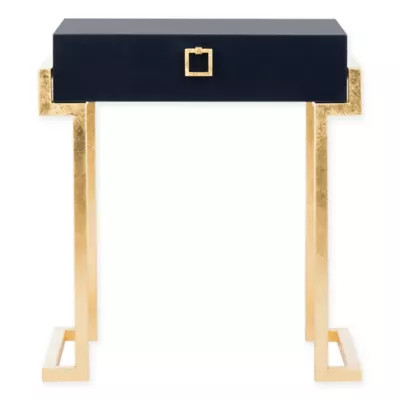 Safavieh Couture Abele Lacquer Side Table in Navy | Bed Bath & Beyond