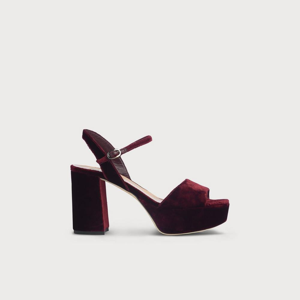 Keriss Wine Velvet Sandals | L.K. Bennett (UK)