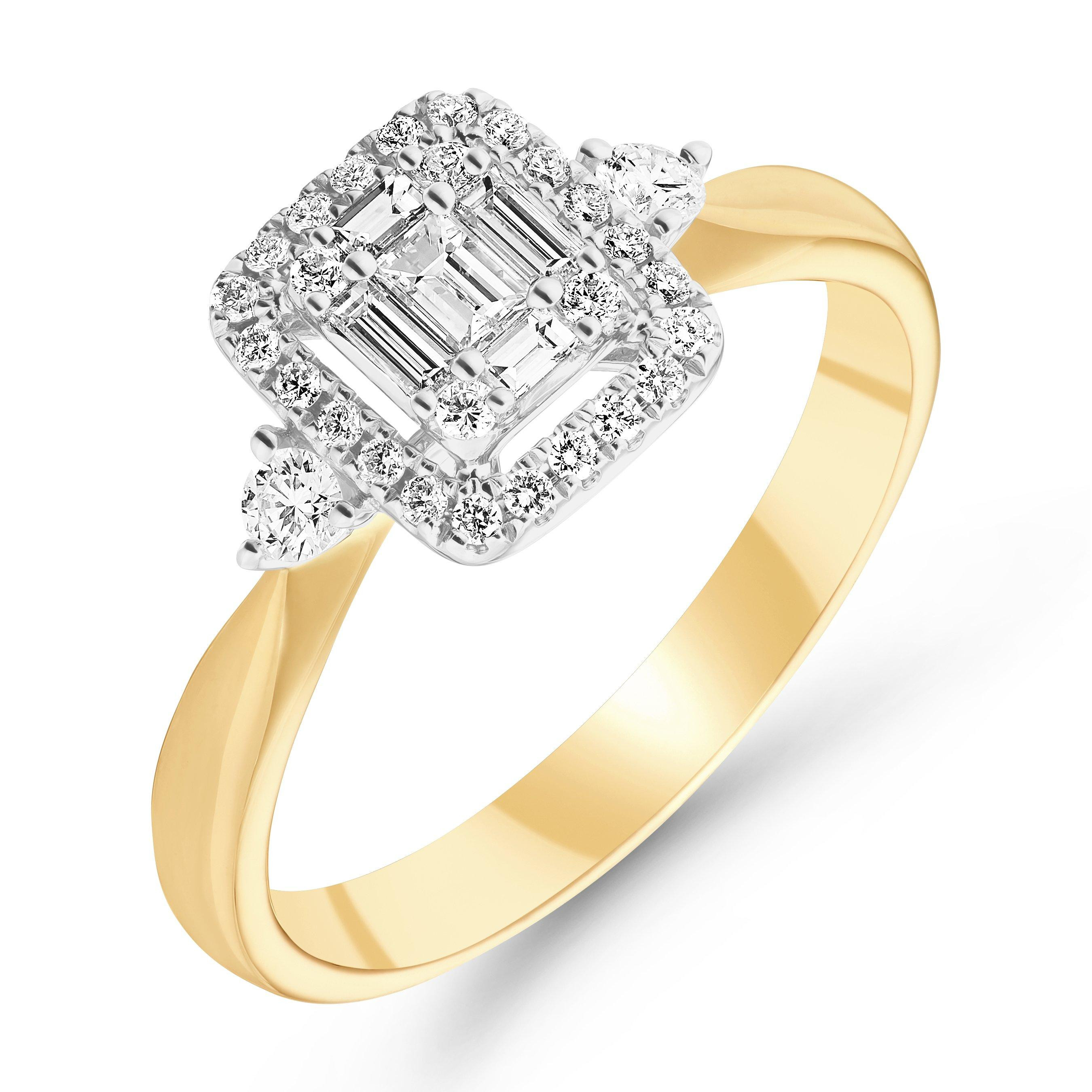 Beaverbrooks 18ct Yellow Gold Diamond Cluster Halo Engagement Ring | 0150573 | Beaverbrooks | Beaverbrooks